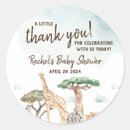 Eine kleine Wild One Safari Animals Kinderdusche  Runder Aufkleber