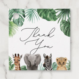 Eine kleine Wild One Safari Baby Dusche Grüne Geschenkanhänger