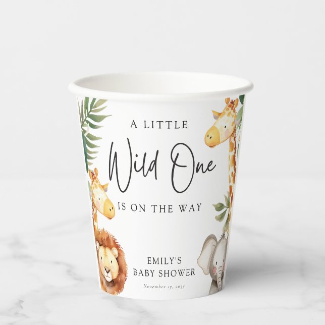 Eine kleine Wild One Safari Babydusche Pappbecher (Vorderseite)