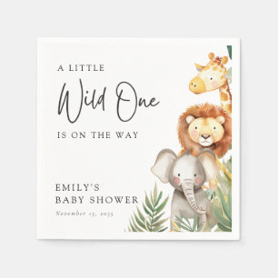 Eine kleine Wild One Safari Babydusche Serviette