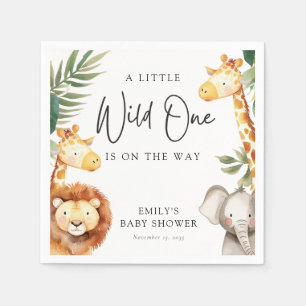 Eine kleine Wild One Safari Babydusche Serviette