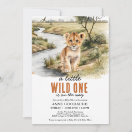 Eine kleine Wild One Safari Tier Baby Dusche Einladung