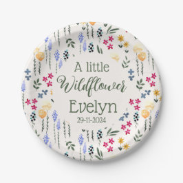 eine kleine Wildblume abstrakte Wasserfarbenbaby Pappteller
