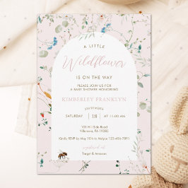 Eine kleine Wildblume Baby Bee Girl Baby Dusche In Einladung