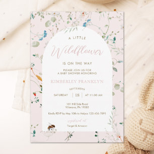 Eine kleine Wildblume Baby Bee Girl Baby Dusche In Einladung