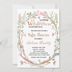 Eine kleine Wildblume Baby Girl Dusche Einladung