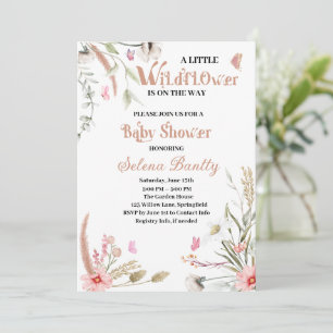 Eine kleine Wildblume Baby Girl Dusche Einladung