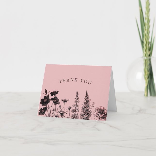 Eine kleine Wildblume Babydusche Danke Karte (Vorderseite)