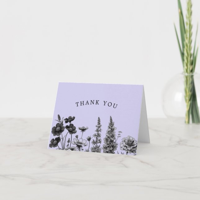Eine kleine Wildblume Babydusche Danke Karte (Vorderseite)