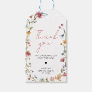 Eine kleine Wildblume Babydusche Liebesmarken Geschenkanhänger