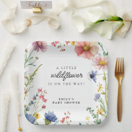 Eine kleine Wildblume Babydusche Pappteller