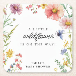 Eine kleine Wildblume Babydusche Rechteckiger Pappuntersetzer