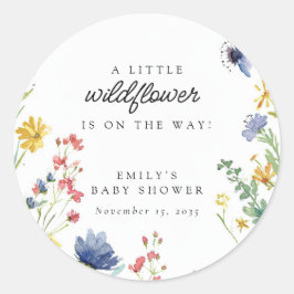 Eine kleine Wildblume Babydusche Runder Aufkleber