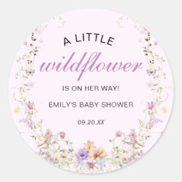 Eine kleine Wildblume Babydusche Runder Aufkleber