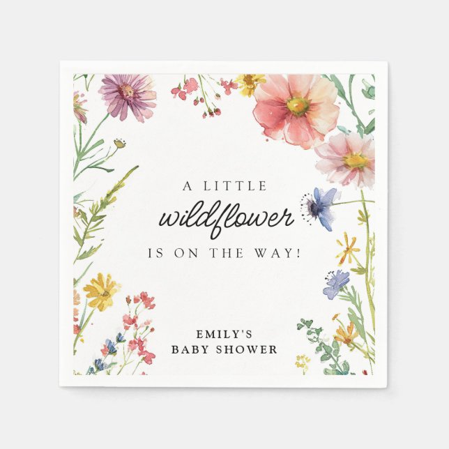 Eine kleine Wildblume Babydusche Serviette (Vorderseite)