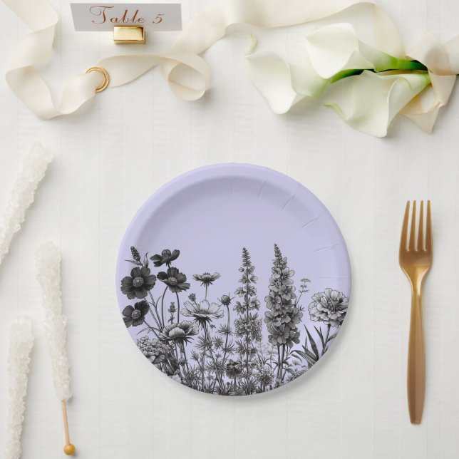 Eine kleine Wildblume Babyduschplatte Pappteller (Hochzeit)