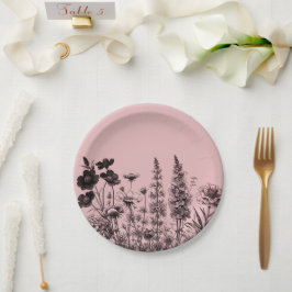 Eine kleine Wildblume Babyduschplatte Pappteller