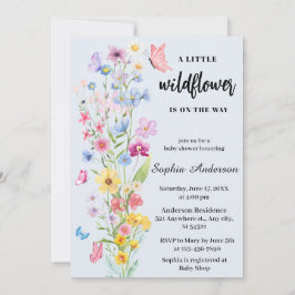 Eine kleine Wildblume Blue Baby Dusche Einladung