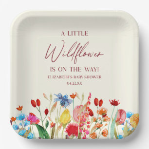 Eine kleine Wildblume-Blume-Blumendusche Pappteller