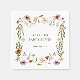 Eine kleine Wildblume Blumenspül-Babydusche Serviette