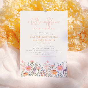 Eine kleine Wildblume Boho Baby Girl Baby Shower Einladung