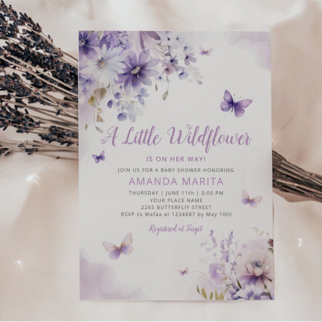 Eine kleine Wildblume Boho Floral Girl Babydusche Einladung (Von Creator hochgeladen)