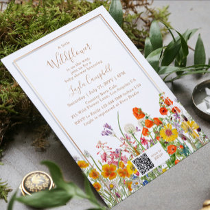 Eine kleine Wildblume Boho Girl Babydusche Einladung