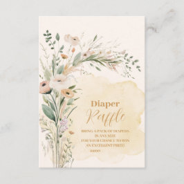 Eine kleine Wildblume Boho Nature Diapper Raffle Begleitkarte