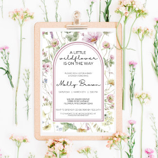 EINE KLEINE WILDBLUME FLORAL BABY DUSCHE EINLADUNG