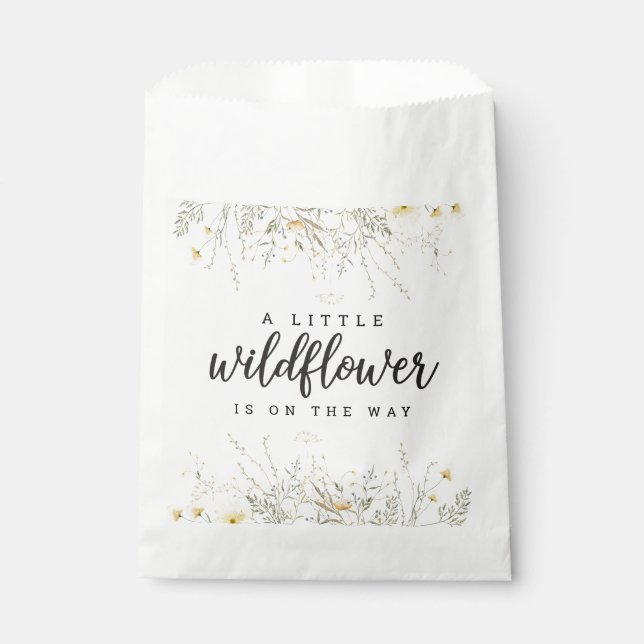 Eine kleine Wildblume gelbe Wasserfarbendusche Geschenktütchen (Vorderseite)