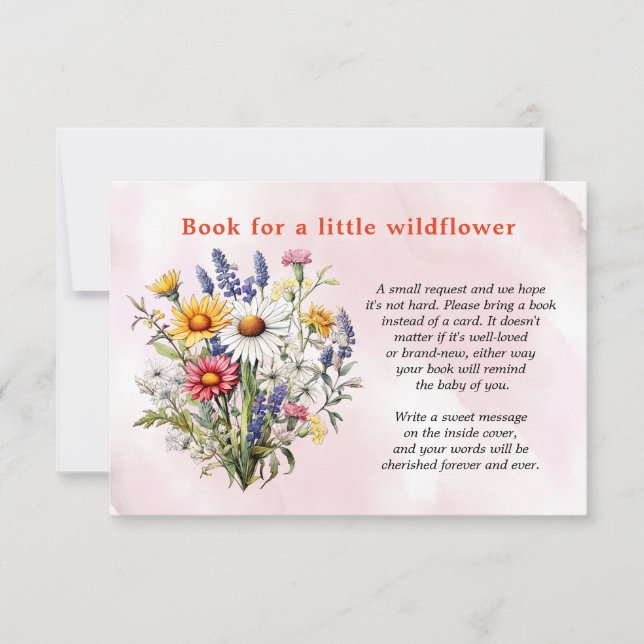 Eine kleine Wildblume Girl Babydusche Anfrage Dankeskarte (Vorderseite)