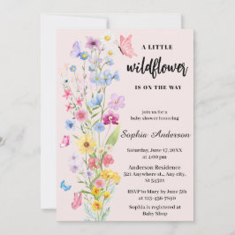 Eine kleine Wildblume Girl Babydusche Einladung