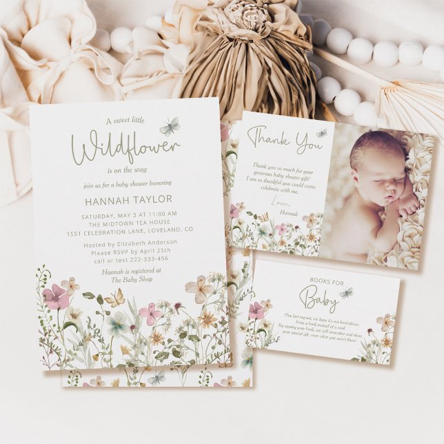 Eine kleine Wildblume Girl Babydusche Einladung (Von Creator hochgeladen)