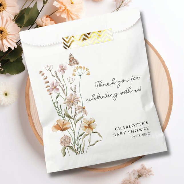 Eine kleine Wildblume Girl Babydusche Geschenktütchen (A Little Wildflower Girl Baby Shower Favor Bag)