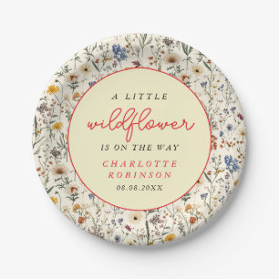 Eine kleine Wildblume Girl Babydusche Pappteller