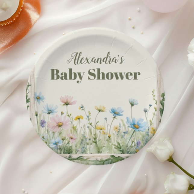 Eine kleine Wildblume Girl Babydusche Pappteller (Von Creator hochgeladen)