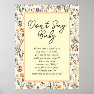 Eine kleine Wildblume Girl Babydusche Poster