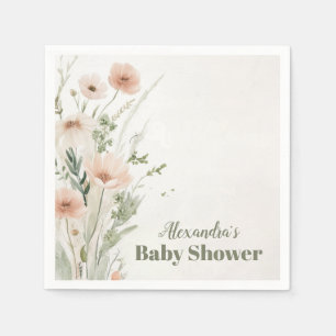 Eine kleine Wildblume Girl Babydusche Serviette