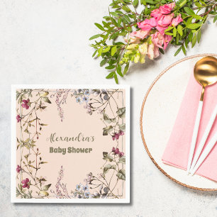 Eine kleine Wildblume Girl Babydusche Serviette