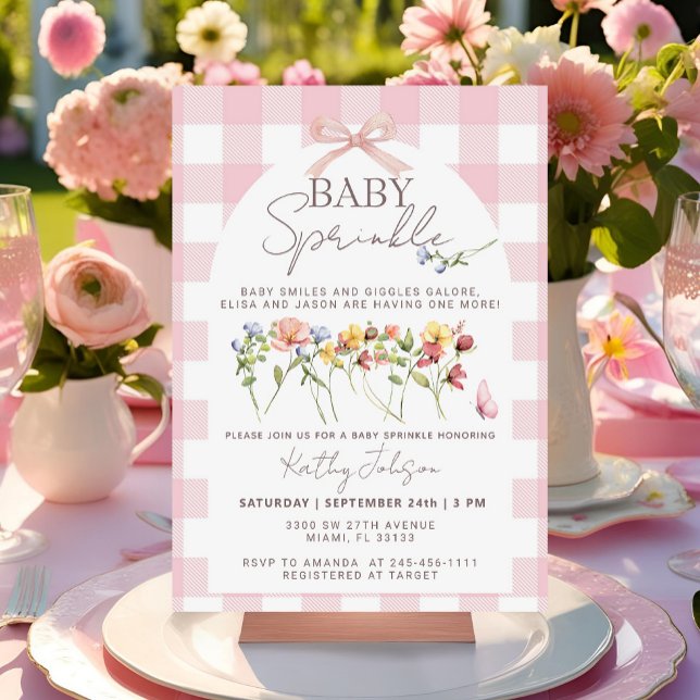 Eine kleine Wildblume Girl Bow Baby Sprinkle Einladung (Von Creator hochgeladen)