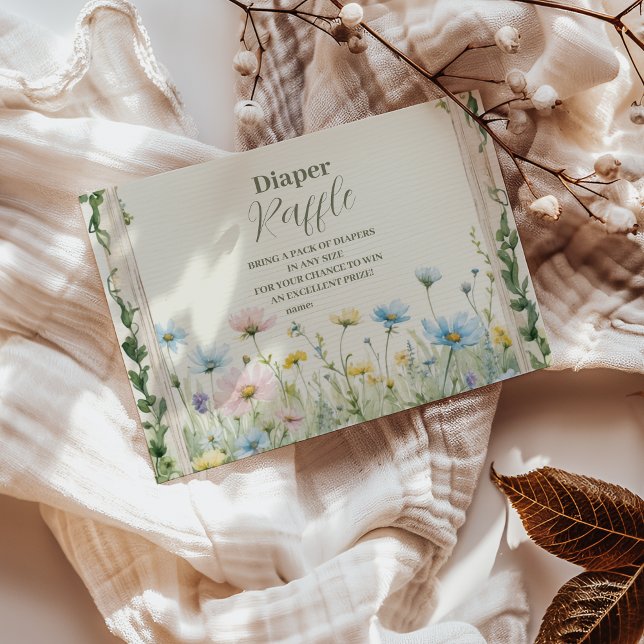 Eine kleine Wildblume Girl Diapper Raffle Begleitkarte (Von Creator hochgeladen)