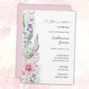 Eine kleine Wildblume Girl Elegant Babydusche Einladung