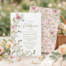 Eine kleine Wildblume Girl Pink Babydusche