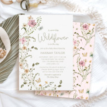 Eine kleine Wildblume Girl Pink Babydusche