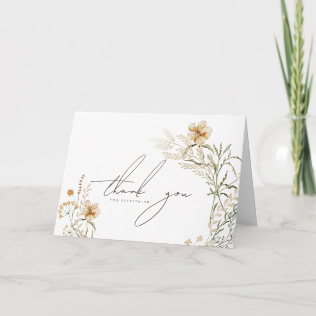 Eine kleine Wildblume Girls Bloral Baby Dusche Dankeskarte (Vorderseite)
