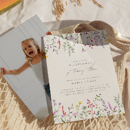 Eine kleine Wildblume Girls Floral Geburtstagspart Einladung