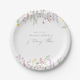 Eine kleine Wildblume Girls Floral Geburtstagspart Pappteller