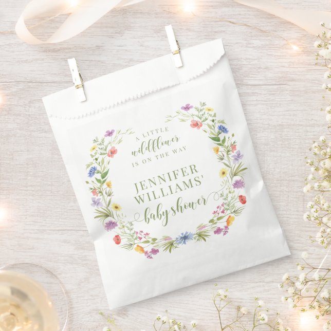 Eine kleine Wildblume Grün boho Mädchen Dusche Geschenktütchen (Ausgeschnitten)