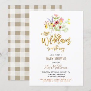 Eine kleine Wildblume ist auf dem Weg Baby Dusche Einladung
