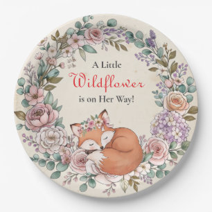 Eine kleine Wildblume ist auf dem Weg Babyparty Pappteller